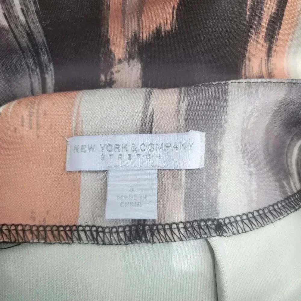 WOMENS geo PRINT PENCIL SKIRT STRETCH WHITE Tan GR